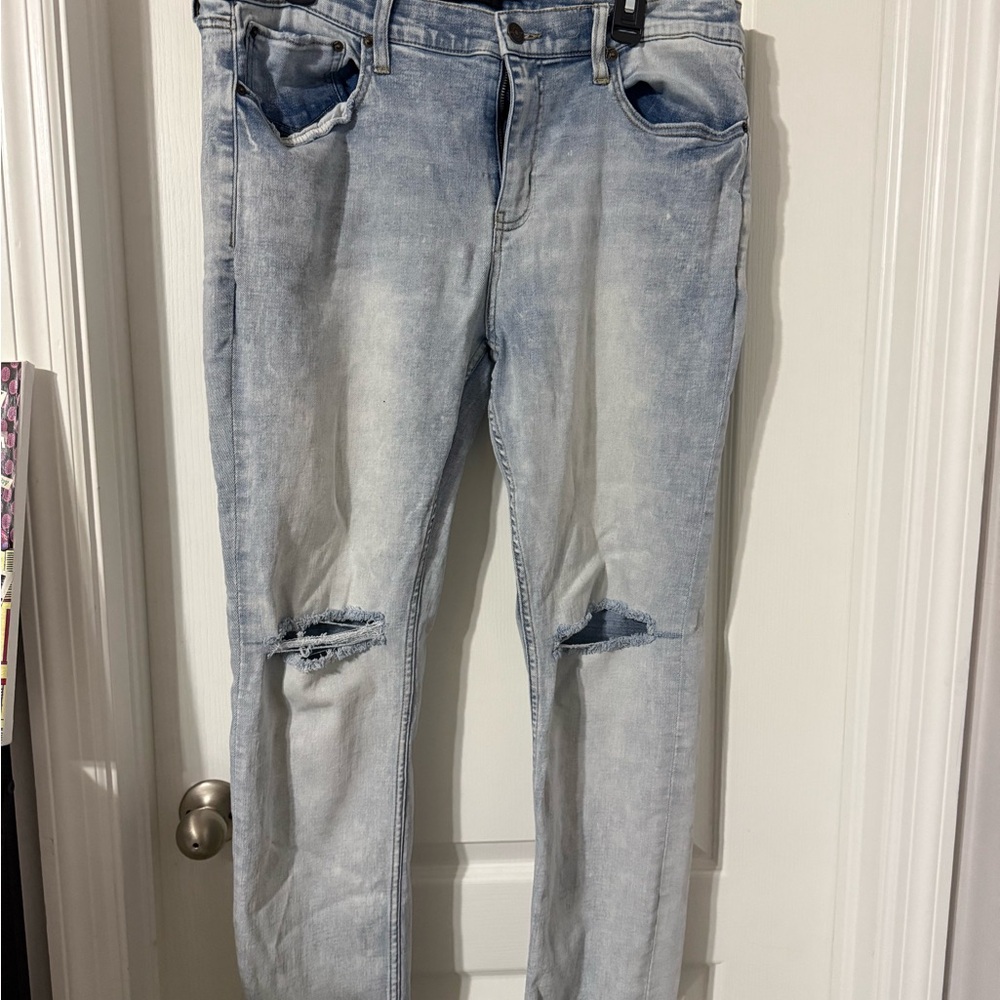 RSQ Light Blue Distressed Skinny Jeans